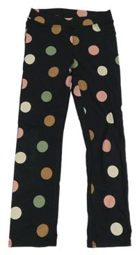 Černé puntíkaté tregíny H&M