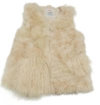 Smotanová kožušinová zateplená vesta ZARA