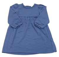 Tmavomodrofialové vzorované šaty s volánkem PRIMARK