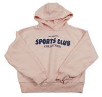 Svetloružová crop mikina s nápismi a kapucňou Matalan