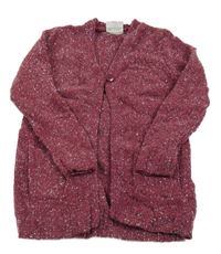 Vínovo-strieborný melírovaný prepínaci sveter Topolino