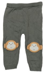 Šedé pletené turecké tepláky s opičkami F&F