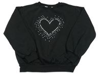 Čierna mikina so srdíčkem z peciček H&M
