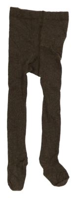 Tmavohnědé melírované žebrované punčocháče H&M