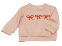 Broskvová mikina s mašličkami SHEIN