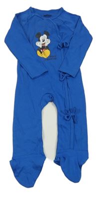Cobaltově modrý zavinovací zavazovací overal s Mickey Disney