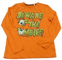 Tmavooranžové tričko s nápisy - Zombie C&A