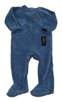 Tmavomodrá plyšová kombinéza se sloníkem St. Bernard