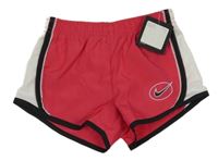 Nové - malinovo-bielo-čierne šušťákové funkčné kraťasy s logom Nike