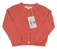 Nové - korálový perforovaný prepínaci sveter bleu marine