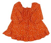 Červené kvietkovane vzorované šaty s mašlou PRIMARK