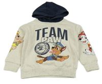 Smetanová melírovaná mikina s PAW PATROL a kapucí nickelodeon
