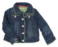 Tmavomodrá rifľová bunda s golierikom Bluezoo