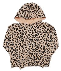 Pudrovo-čierna vzorovaná crop mikina s kapucňou M&S
