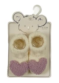 Nové - smotanové pletené papučky so srdiečkom koala baby vel. 15-18