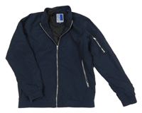 Tmavomodrý šusťákový podzimní bomber JACK&JONES