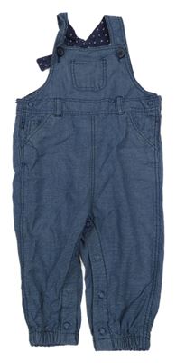 Tmavomodré melírované plátěné laclové kalhoty H&M