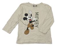 Světlebéžové melírované triko s Mickey Disney