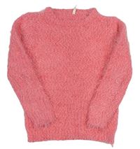 Ružový huňato/chlupatý sveter Yd.