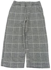 Čierno-biele kockované cullotes nohavice OVS