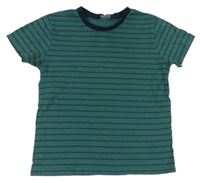 Zeleno-tmavomodré pruhované tričko