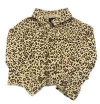 Béžová crop halenka s leopardím vzorem River Island