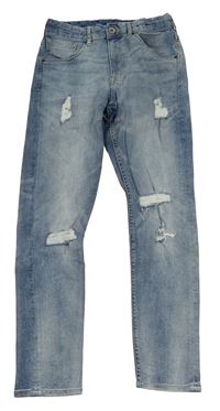 Modré relaxed tapered rifle s prošoupáním H&M