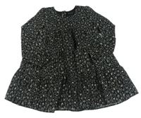 Černé šifonové šaty s leopardím vzorem Rachel Zoe