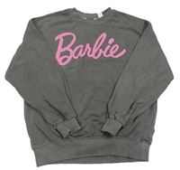 Tmavosivá oversize mikina s nápisem Barbie H&M