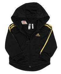 Černá sportovní propínací mikina s logem a kapucí Adidas