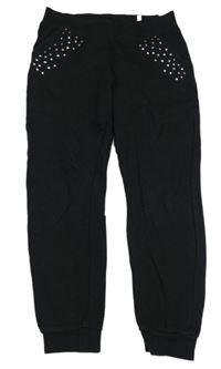 Čierne tepláky s cvokmi  H&M