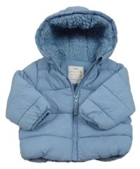 Modrá šusťáková zimní bunda s kapucí M&S