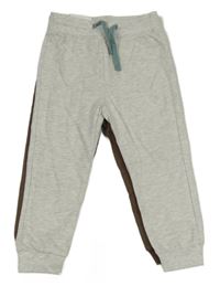 Nové - 2x tepláky - světlešedé melírované + hnědé s medveďmi Pep&Co