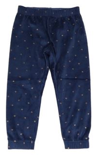 Tmavomodré plyšové pyžamové kalhoty s hvězdami M&S