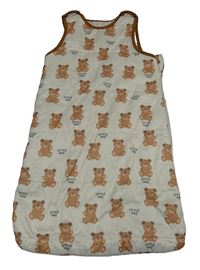 Béžový zateplený spací pytel s medvědy