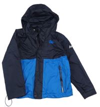 Tmavomodro-modrá šusťáková jarní funkční bunda s kapucí Crivit