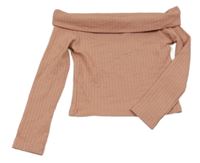 Staroružové rebrované crop tričko George