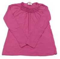 Fuchsiové tričko s volánikmi Yigga