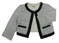 Sivé melírované trblietavé teplákové bolerko