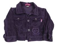 Fialová menšestrová bunda so srdcem