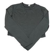 Tmavosivé crop tričko Shein