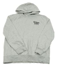 Svetlosivá melírovaná mikina s nápisom a kapucňou C&A