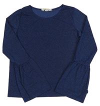 Tmavomodré třpytivé triko H&M
