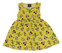 Žlté bodkovaná é bavlnené šaty s Minnie a přáteli Primark