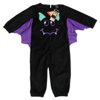 Nové - Kostým - Černý plyšový overal - netopýr F&F