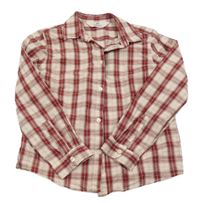 Růžovo-vínová kostkovaná košile H&M