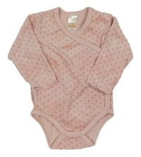 Ružové bodkovaná é zamatové zavinovací body Pusblu