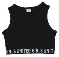 Čierny rebrovaný crop top Page One Young