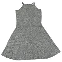 Sivé melírované rebrované úpletové šaty C&A