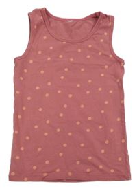 Vínový bodkovaná ý top